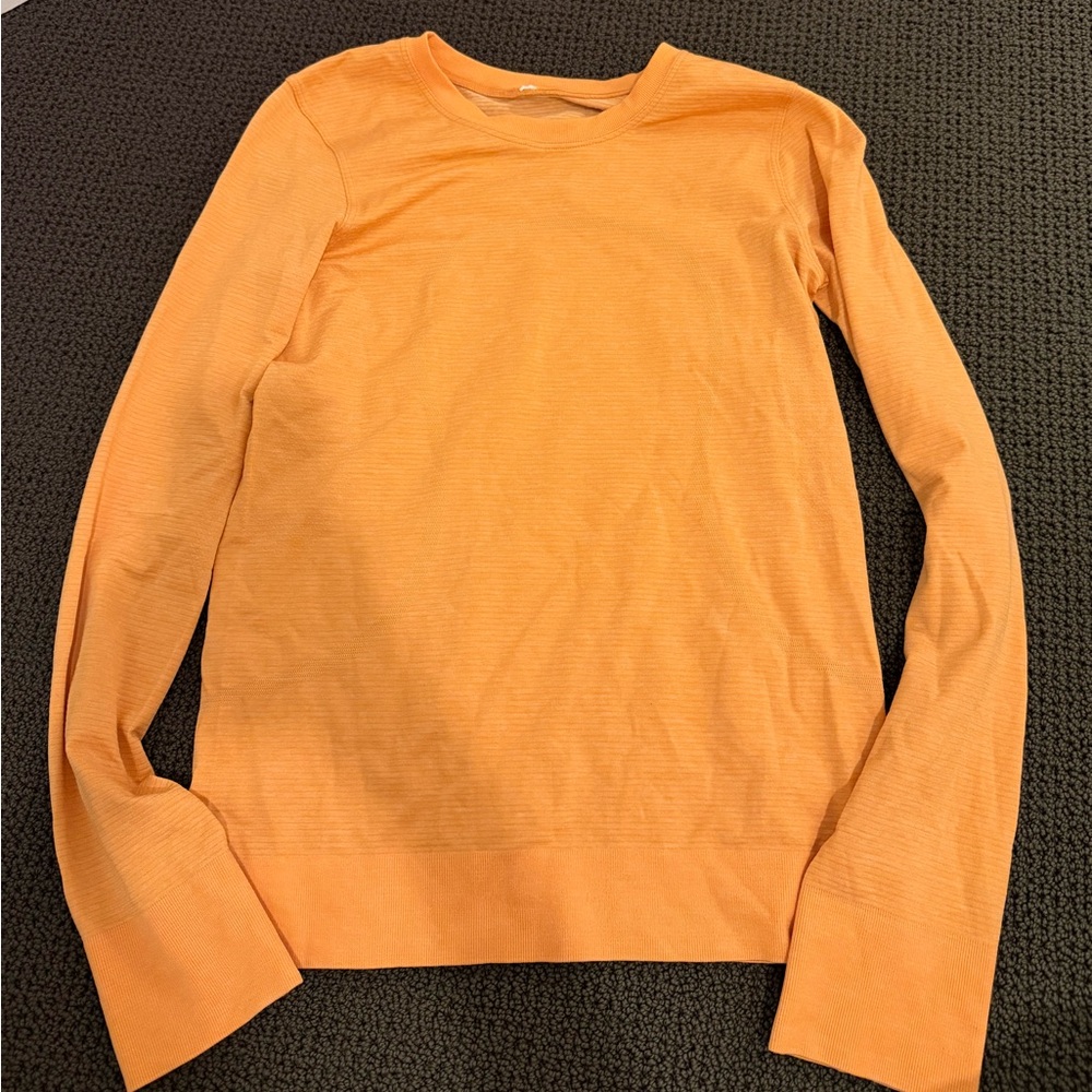 Lululemon Orange Switfly Tech Long sleeve 2.0 waist length